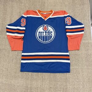 vintage Edmonton Oilers Jersey mens large 1990s Bob Trucking NHL